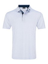 FootJoy Deco Diamond Print Lisle Polo Shirt - White/Navy