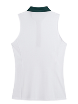 Walker Golf Things Womens Sleeveless Polo - White/Forest