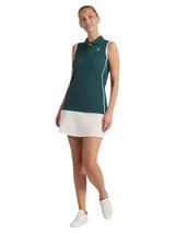 Puma x Arnold Palmer Womens Modalon Piped Sleeveless Polo - Forest Green