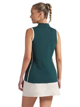 Puma x Arnold Palmer Womens Modalon Piped Sleeveless Polo - Forest Green