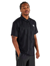 Malbon Performance Mesh Paneled Polo - Black