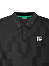 Malbon Performance Mesh Paneled Polo - Black