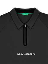 Malbon Performance Zip Raglan Polo - Black