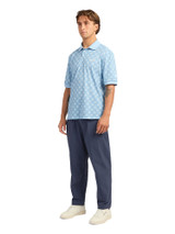 Manors Golf GOAT Pique Monogram Polo - Sky Blue