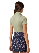 TravisMathew Women's Skyloft Light SS Polo - Heather Oil Green