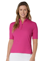 Callaway Women's Rib Play Polo - Fuchsia Purple