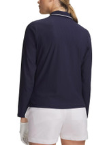 Under Armour Women's Drive Chill Long Sleeve Polo - Midnight Navy/White