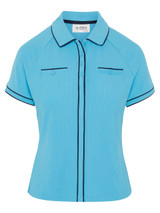 Original Penguin Womens Button Placket Top - Aquarius