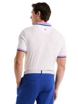 Original Penguin Performance Ribbed Blocking Terry Golf Polo - Bright White