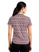 Nivo Womens Lynda Short Sleeve Livcool Mock  - Red/Cream