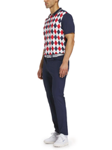 Reebok Vector Argyle Print Polo Shirt - Vector Navy/Midnight Blue