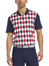 Reebok Vector Argyle Print Polo Shirt - Vector Navy/Midnight Blue