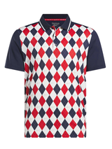 Reebok Vector Argyle Print Polo Shirt - Vector Navy/Midnight Blue