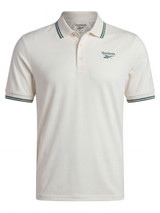 Reebok Solid Performance Polo Shirt - Chalk/Deep Sea/Metal Green