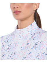 Ben Hogan Women's Ditsy Dot Floral Printed Sun Protection Top - Bright White