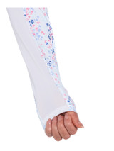 Ben Hogan Women's Ditsy Dot Floral Printed Sun Protection Top - Bright White