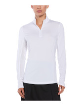 Ben Hogan Women's Solid Mock Neck Sun Protection Top - Bright White