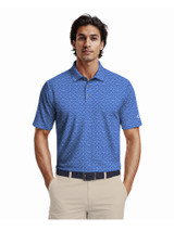 Ben Hogan Watercolour Medallion Print Polo - French Blue