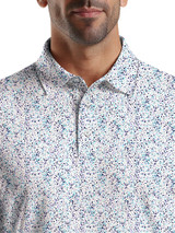 Ben Hogan Watercolour Confetti Printed Polo - Bright White