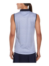 Ben Hogan Women's Medallion Dot Geo Sleeveless Polo - Bright White