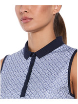 Ben Hogan Women's Medallion Dot Geo Sleeveless Polo - Bright White