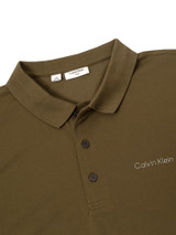 Calvin Klein Brookview Cotton Blend Pique Polo - Olive Green