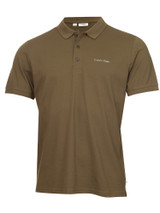 Calvin Klein Brookview Cotton Blend Pique Polo - Olive Green
