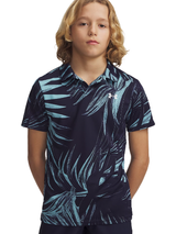 Under Armour Junior Boys Matchplay Printed Polo - Midnight Navy/Blue Haze