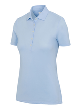Greg Norman Women's Freedom Micro Pique Short Sleeve Polo - Blue Haze