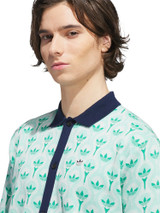 adidas Originals Knit Polo - White/Clear Mint/Court Green