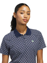 adidas Originals Womens All Over Trefoil Polo - Night Indigo/Chalk White