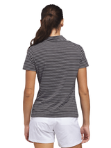 adidas Womens Performance Stripe Short Sleeve Polo Shirt - Black