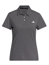 adidas Womens Performance Stripe Short Sleeve Polo Shirt - Black