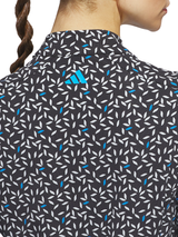adidas Womens Ultimate365 Printed Quarter-Zip Mock - Lucid Ray Blue