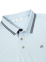 Calvin Klein Archer Cotton Blend Pique Polo - Pale Blue