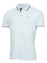 Calvin Klein Archer Cotton Blend Pique Polo - Pale Blue