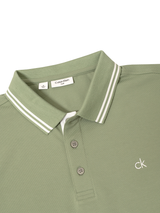 Calvin Klein Archer Cotton Blend Pique Polo - Sage