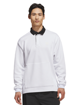adidas Long Sleeve Knit Sweat Polo Shirt - White