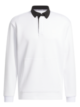 adidas Long Sleeve Knit Sweat Polo Shirt - White