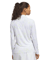 adidas Womens Ultimate365 Cool Feeling Printed 1/4-Zip Mock Top - Frozen Lemon
