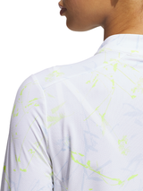 adidas Womens Ultimate365 Cool Feeling Printed 1/4-Zip Mock Top - Frozen Lemon