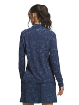 adidas Women's Ultimate365 Cool Feeling Printed 1/4-Zip Mock Top - Navy