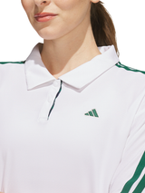 adidas Womens Cilmacool 3-Stripes Long Sleeve Polo - White