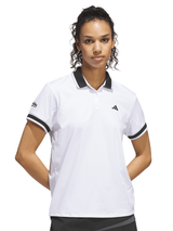 adidas Womens Cilmacool Flak Knit Collar Polo Shirt Short Sleeve - White