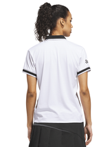 adidas Womens Cilmacool Flak Knit Collar Polo Shirt Short Sleeve - White