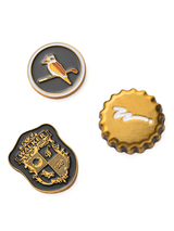 Walker Golf Things Ball Marker 3-Pack 'Crest' - Black/Green/Brushed Gold