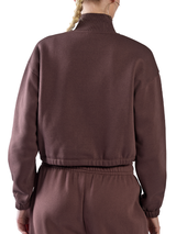 Reebok Women's ID Shimmer Flex Fleece Zip Sweat - Dark Cocoa