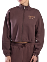 Reebok Women's ID Shimmer Flex Fleece Zip Sweat - Dark Cocoa