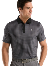 Original Penguin Windowpane Print Golf Polo - Caviar