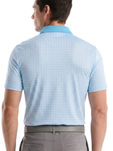 Original Penguin Windowpane Print Golf Polo - Malibu Blue